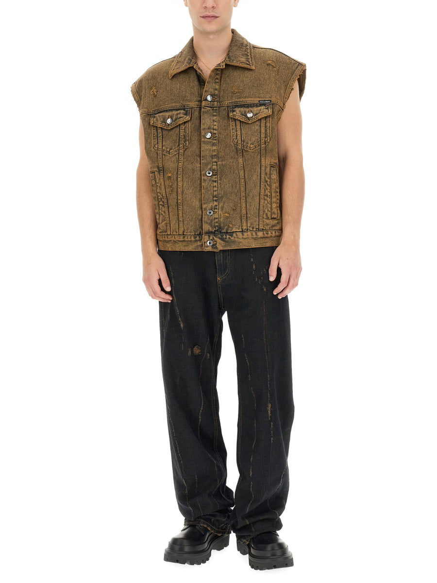Dolce & Gabbana Men Denim Vest