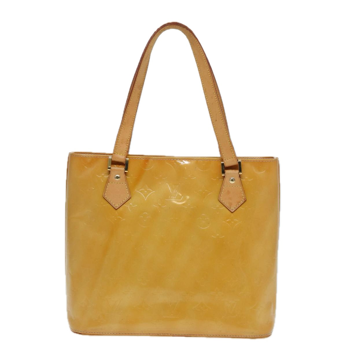LOUIS VUITTON Monogram Vernis Houston Hand Bag Beige M91004 LV 82767