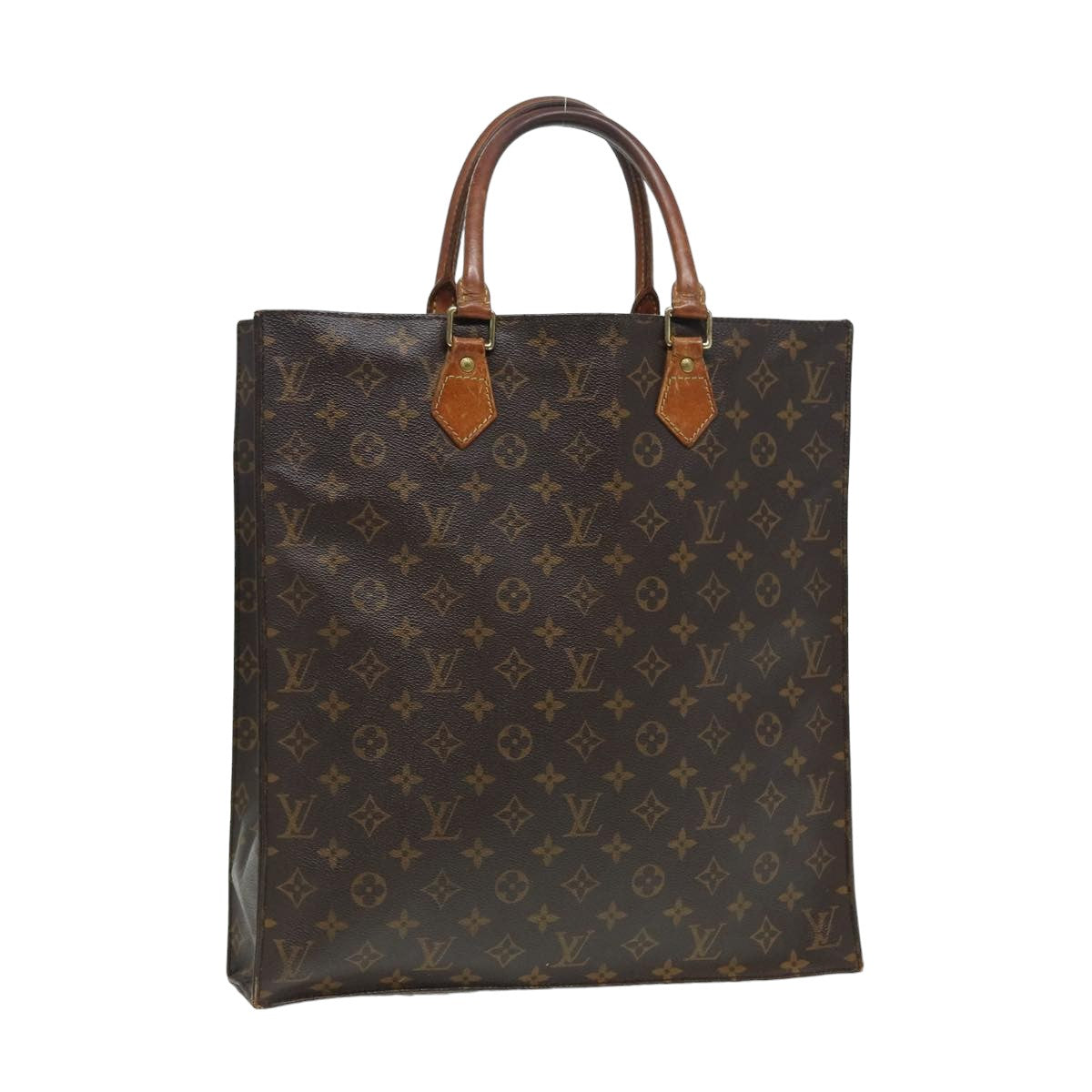 LOUIS VUITTON Monogram Sac Plat Hand Bag M51140 LV 82794