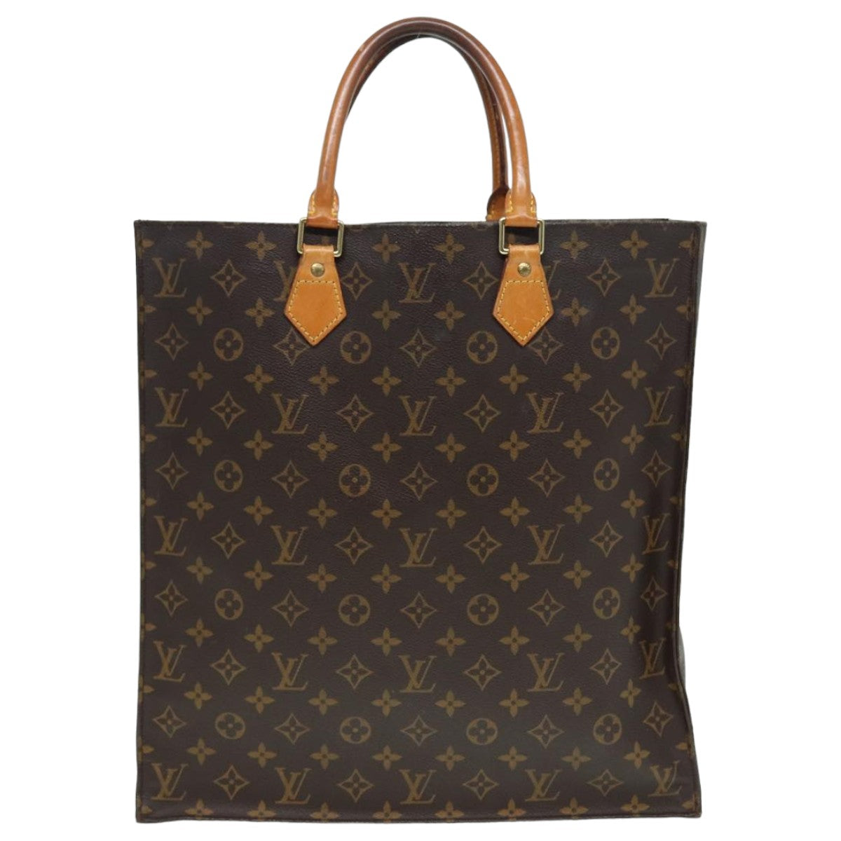LOUIS VUITTON Monogram Sac Plat Hand Bag M51140 LV 82902