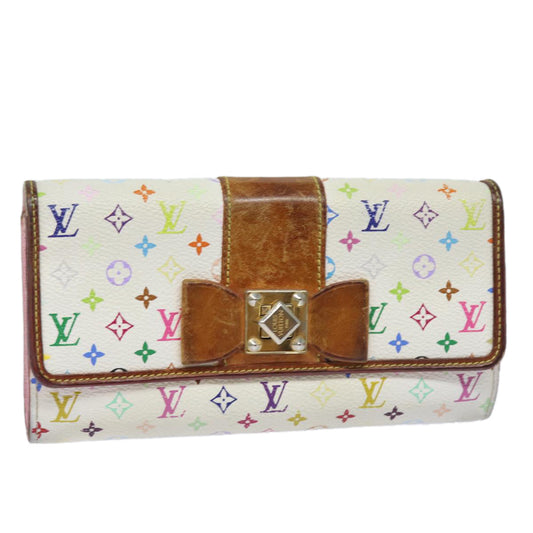 LOUIS VUITTON Multicolor Portefeuille Sara Nu Wallet White M60277 LV 82988