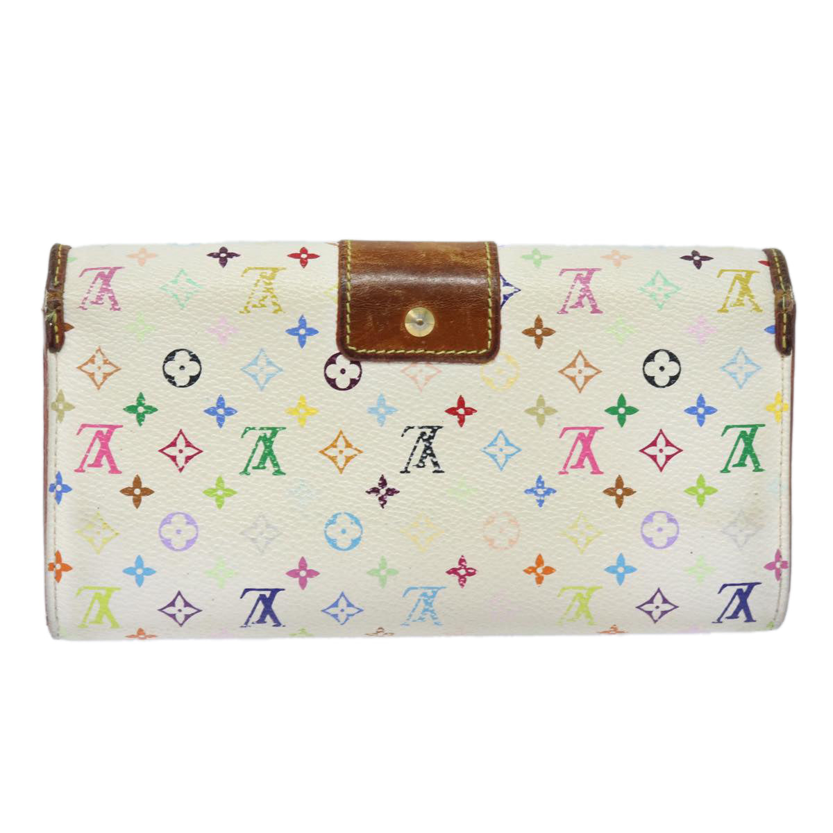 LOUIS VUITTON Multicolor Portefeuille Sara Nu Wallet White M60277 LV 82988