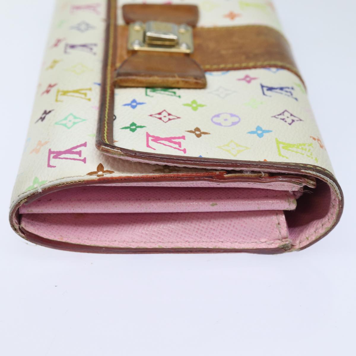 LOUIS VUITTON Multicolor Portefeuille Sara Nu Wallet White M60277 LV 82988