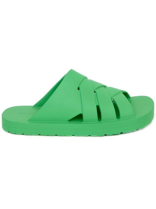 Bottega Veneta Flintston Intrecciato Matte Rubber Sandals Parakeet