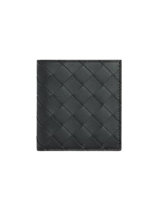 Bottega Veneta Intrecciato Slim Half Wallet Charcoal