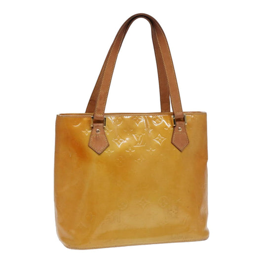 LOUIS VUITTON Monogram Vernis Houston Hand Bag Beige M91004 LV 83018