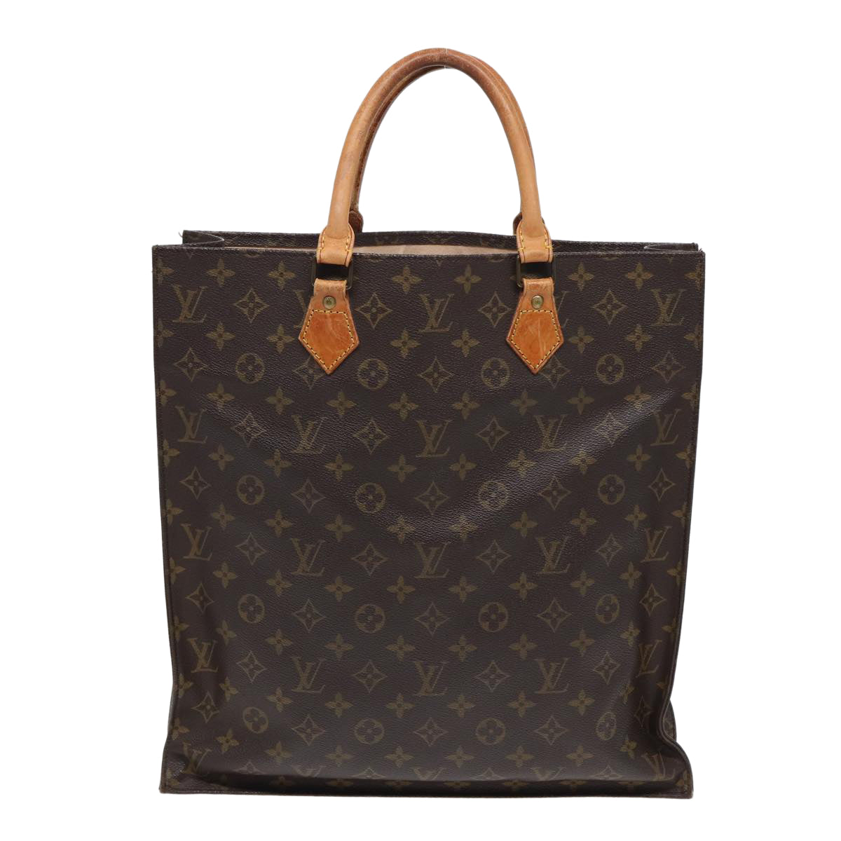 LOUIS VUITTON Monogram Sac Plat Hand Bag M51140 LV 83048