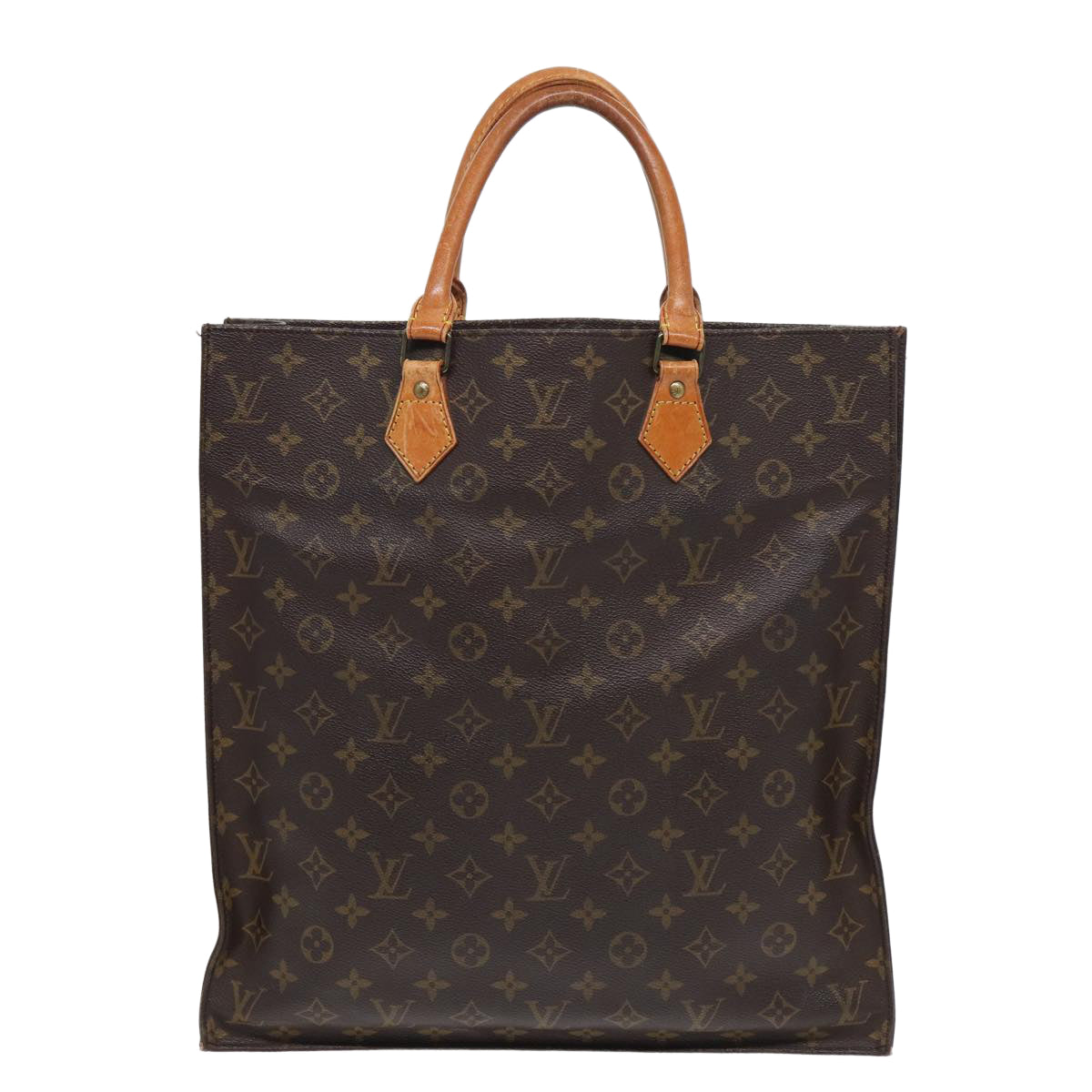 LOUIS VUITTON Monogram Sac Plat Hand Bag M51140 LV 83048
