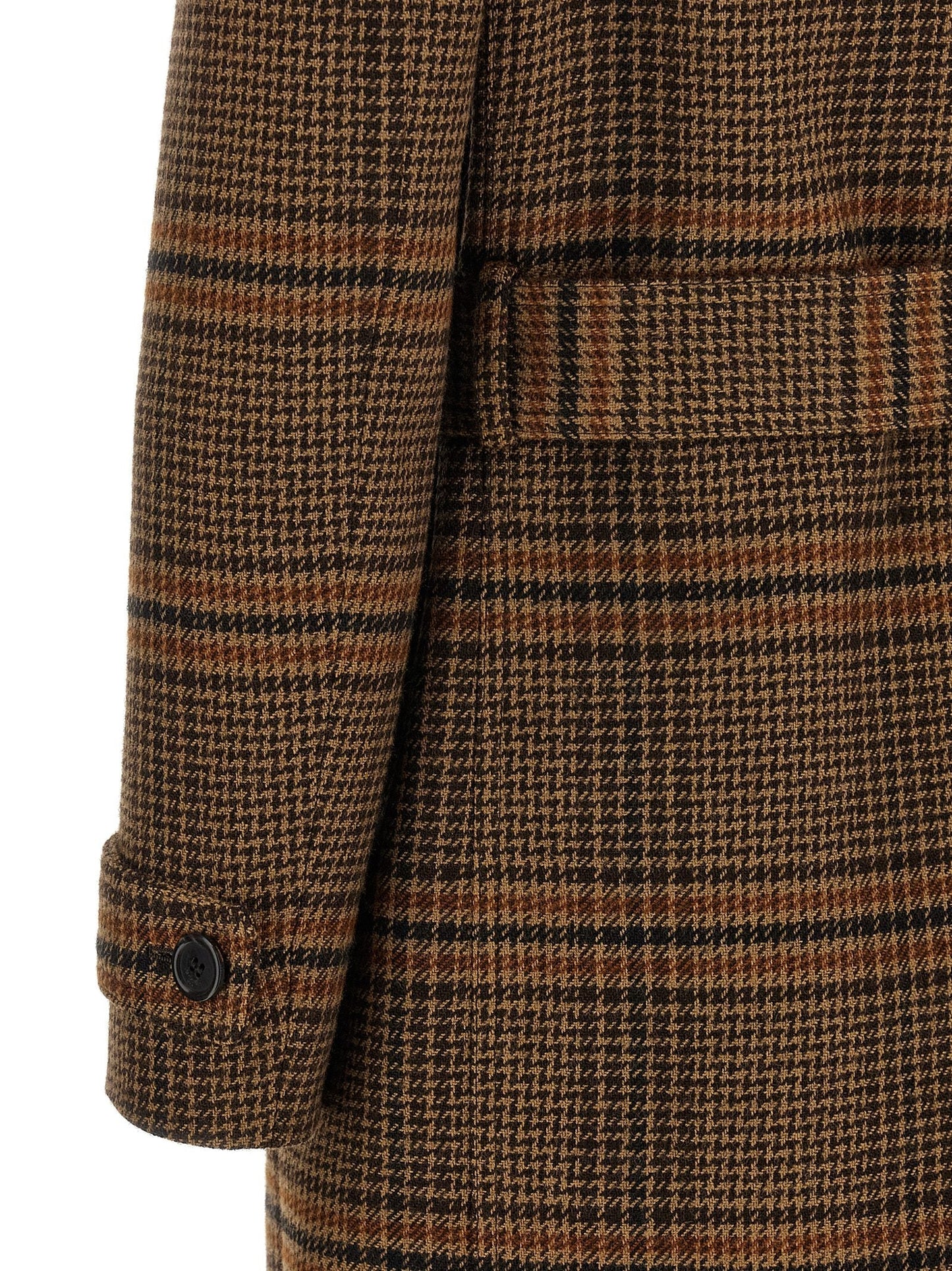 Saint Laurent Women Prince Of Wales Wool Coat