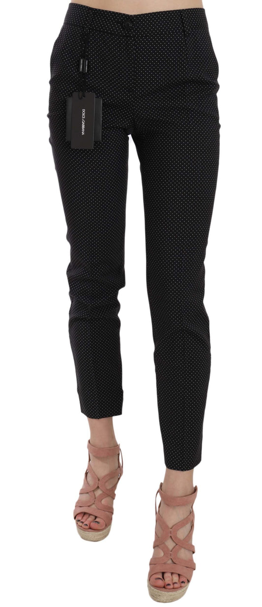 Dolce & Gabbana Polka Dot Slim Capri Trousers Tapered Women's Pants