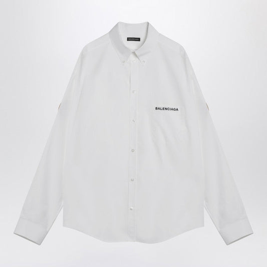 Balenciaga White Uniform Merch Button-Down Shirt Men