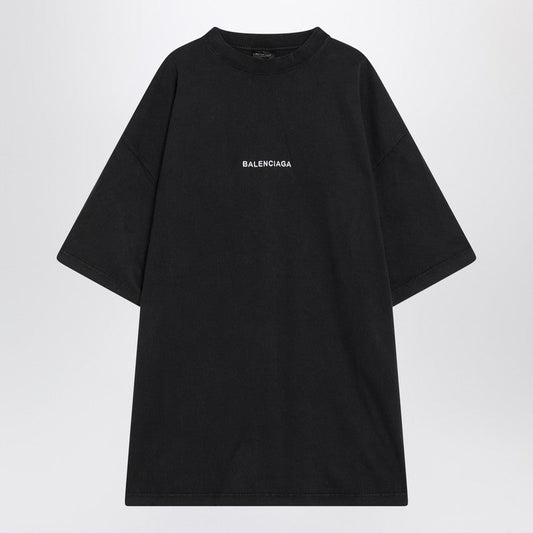 Balenciaga Faded Black Dry Fleece Uniform Merch T-Shirt Men