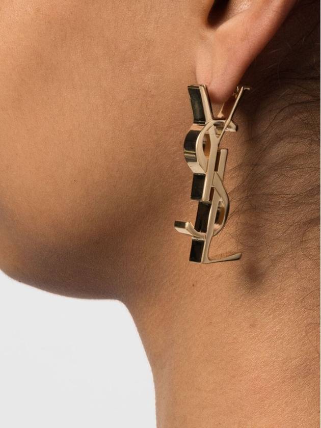 Saint Laurent YSL Cassandre Single Metal Earrings Gold