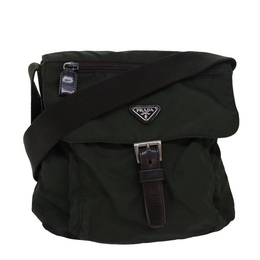 PRADA Shoulder Bag Nylon Khaki Brown  83228