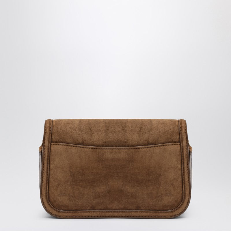 Saint Laurent Borsa Solferino Medium In Suede Caramel Cognac Women