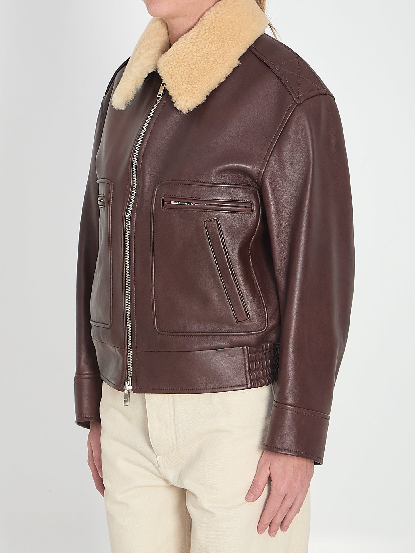 BOTTEGA VENETA Nappa Shearling Blouson Jacket for Women