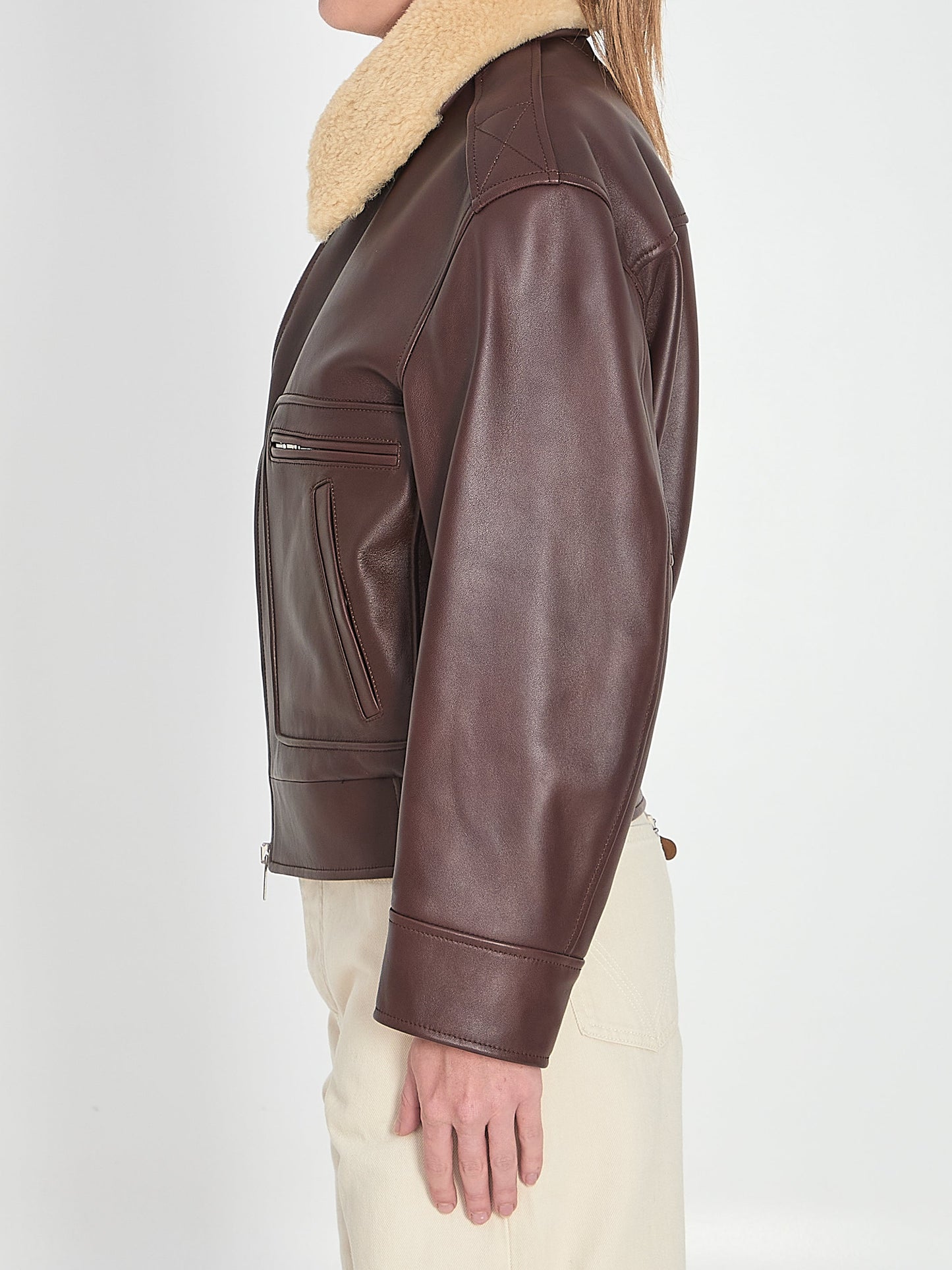 BOTTEGA VENETA Nappa Shearling Blouson Jacket for Women