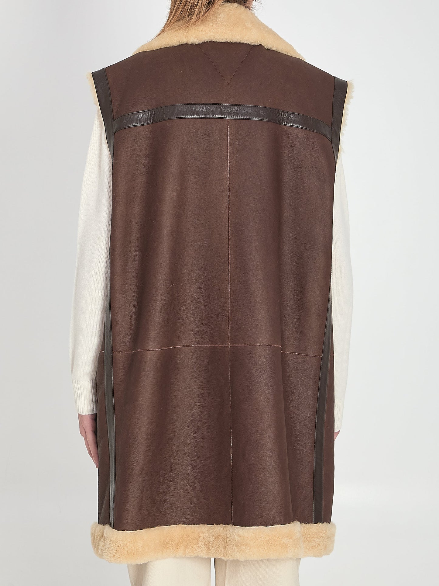 BOTTEGA VENETA Shearling Long Vest - Size 40