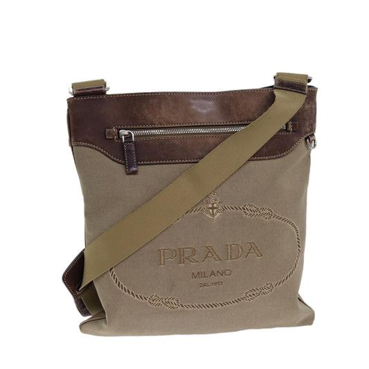 PRADA Shoulder Bag Canvas Beige  83253