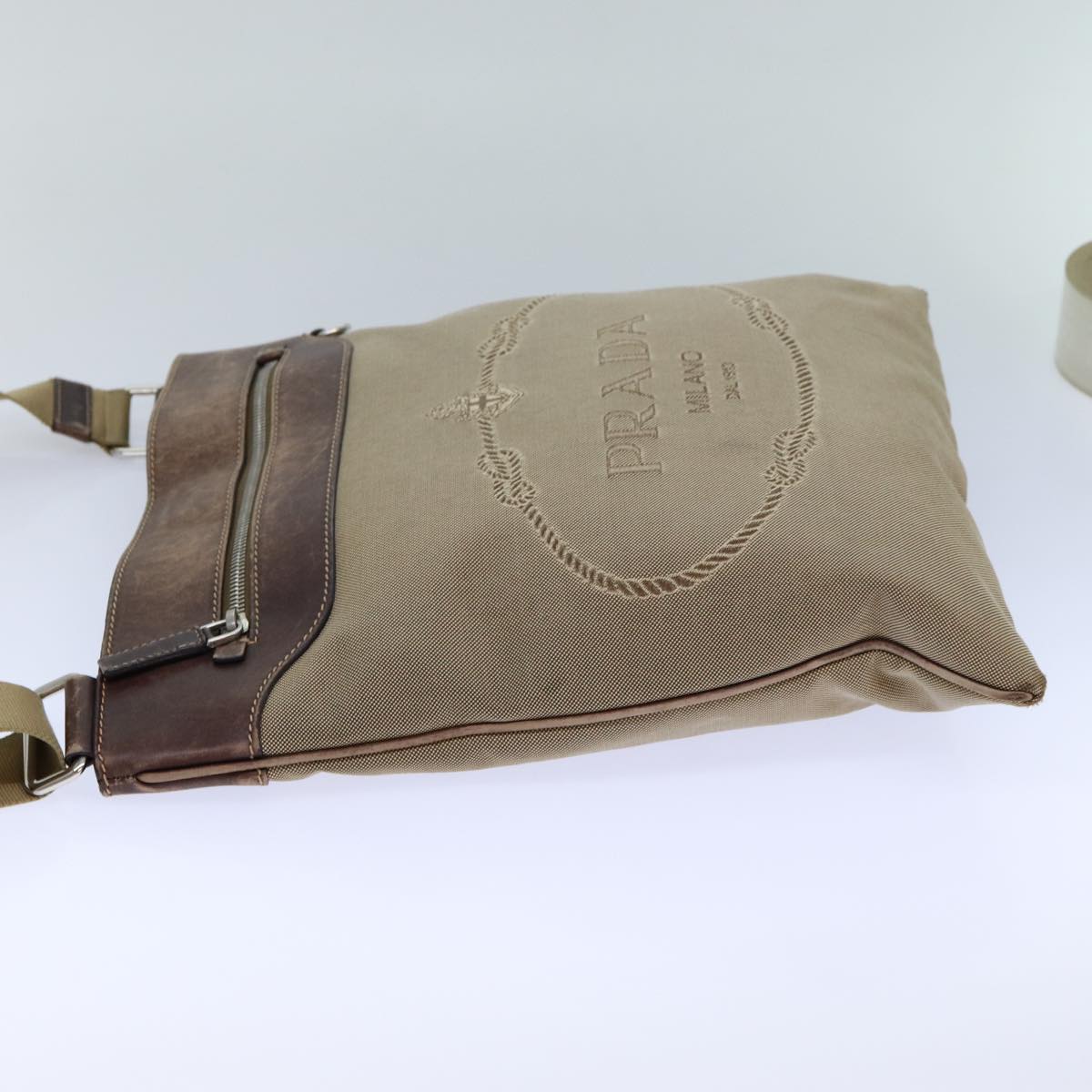 PRADA Shoulder Bag Canvas Beige  83253