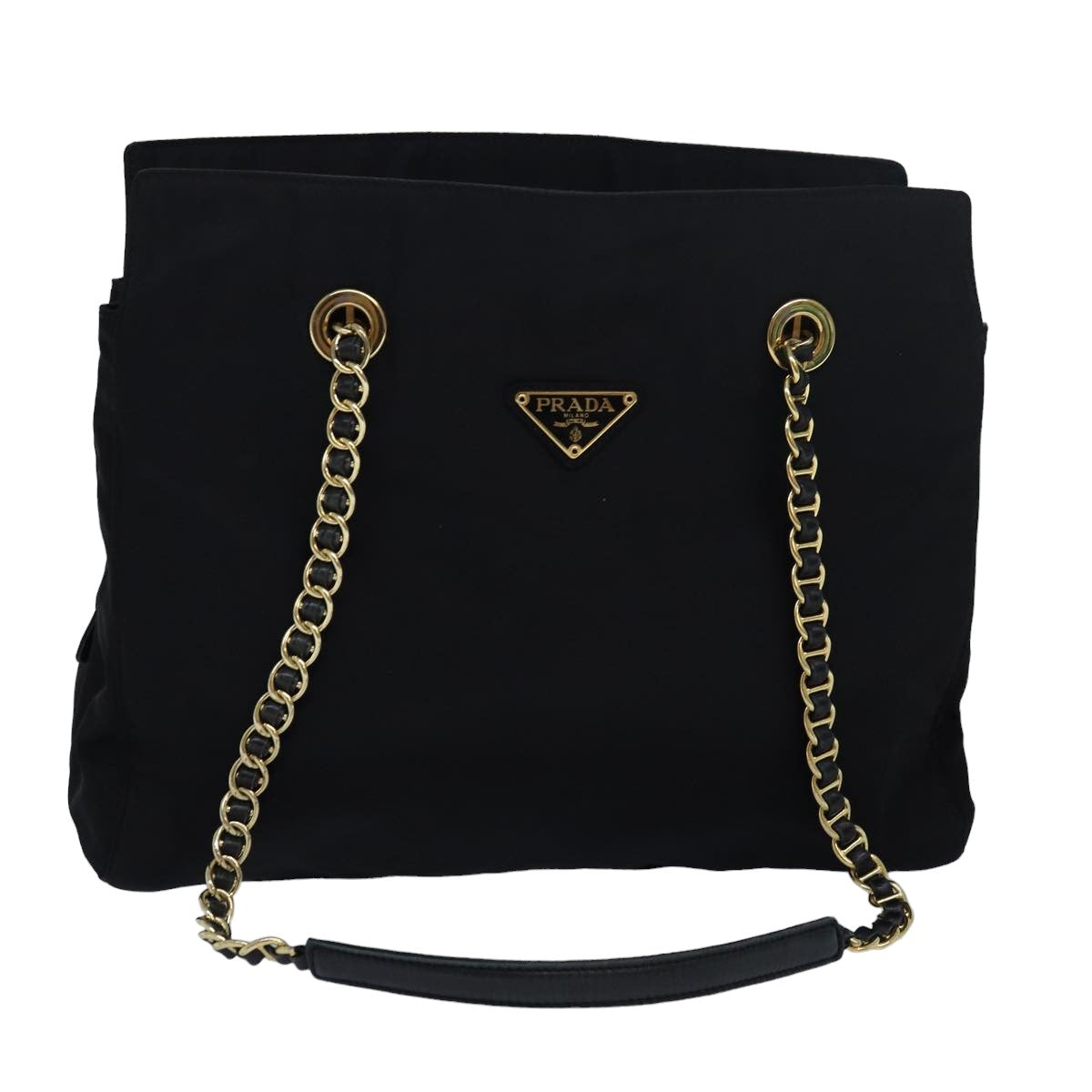 PRADA Chain Shoulder Bag Nylon Black  83280