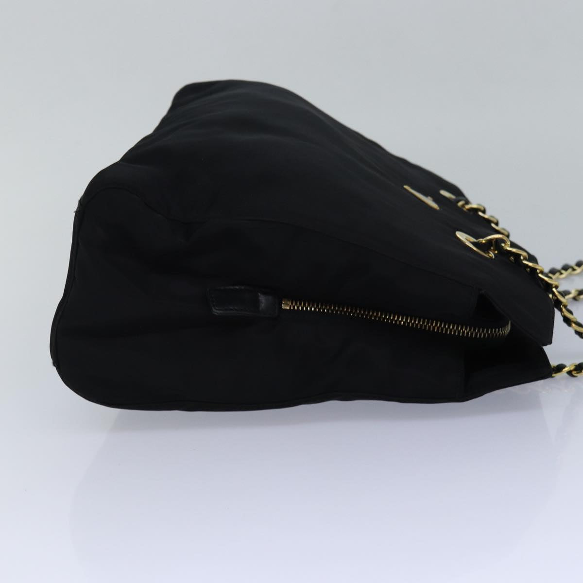 PRADA Chain Shoulder Bag Nylon Black  83280