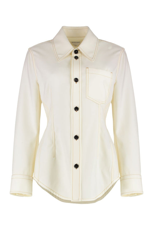 BOTTEGA VENETA Wool Shirt with Front Pocket for Women