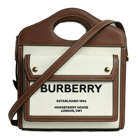 Burberry  Cotton Canvas Leather Shoulder Bag ()