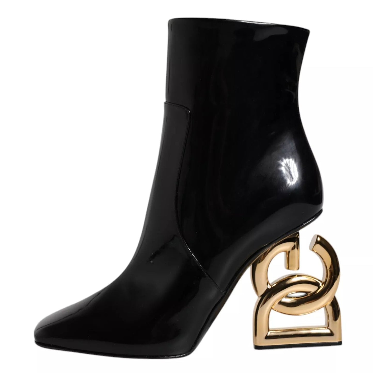 Dolce & Gabbana Black Jackie Leather Mid Calf Boots Women's Shoes