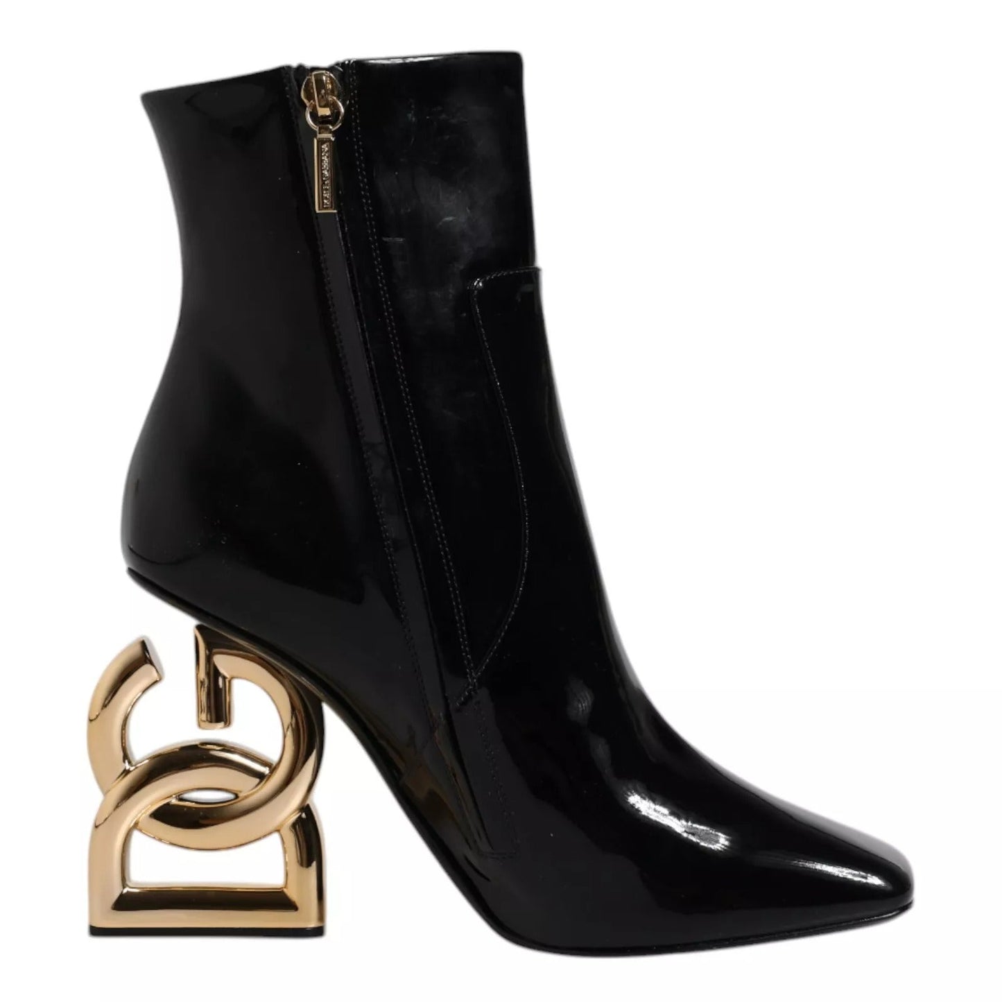 Dolce & Gabbana Black Jackie Leather Mid Calf Boots Women's Shoes
