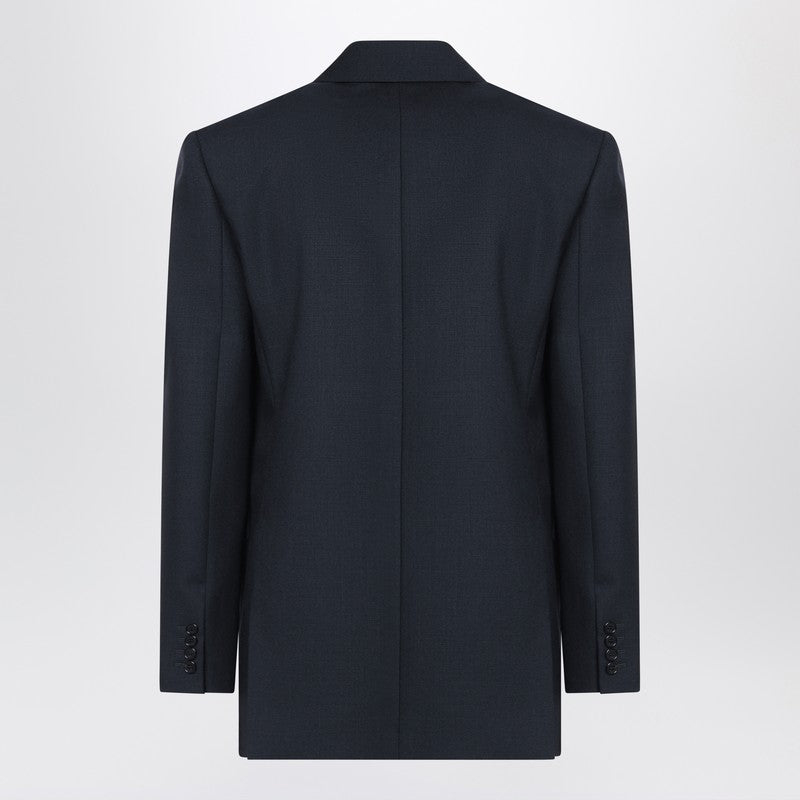 Saint Laurent Double-Breasted Navy Blue Wool Jacket Men