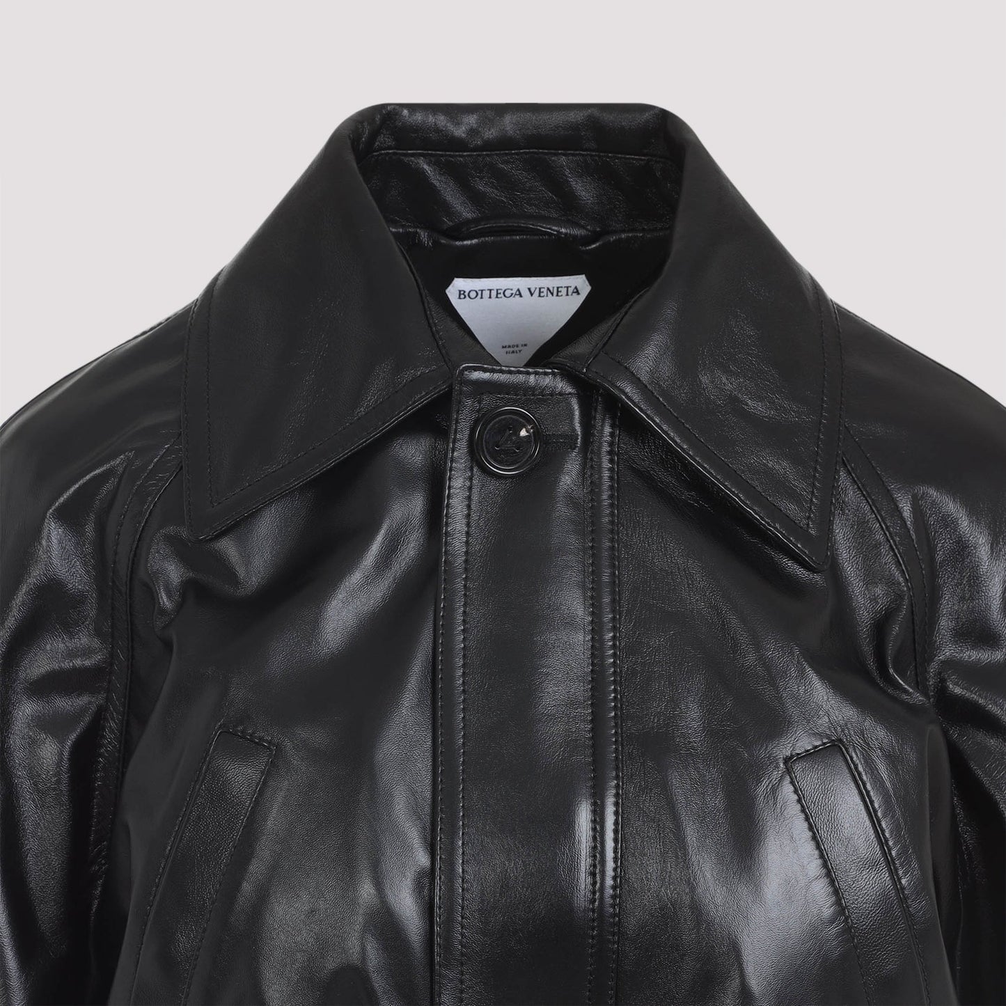 BOTTEGA VENETA Women's Lamb Skin Short Bomber Jacket