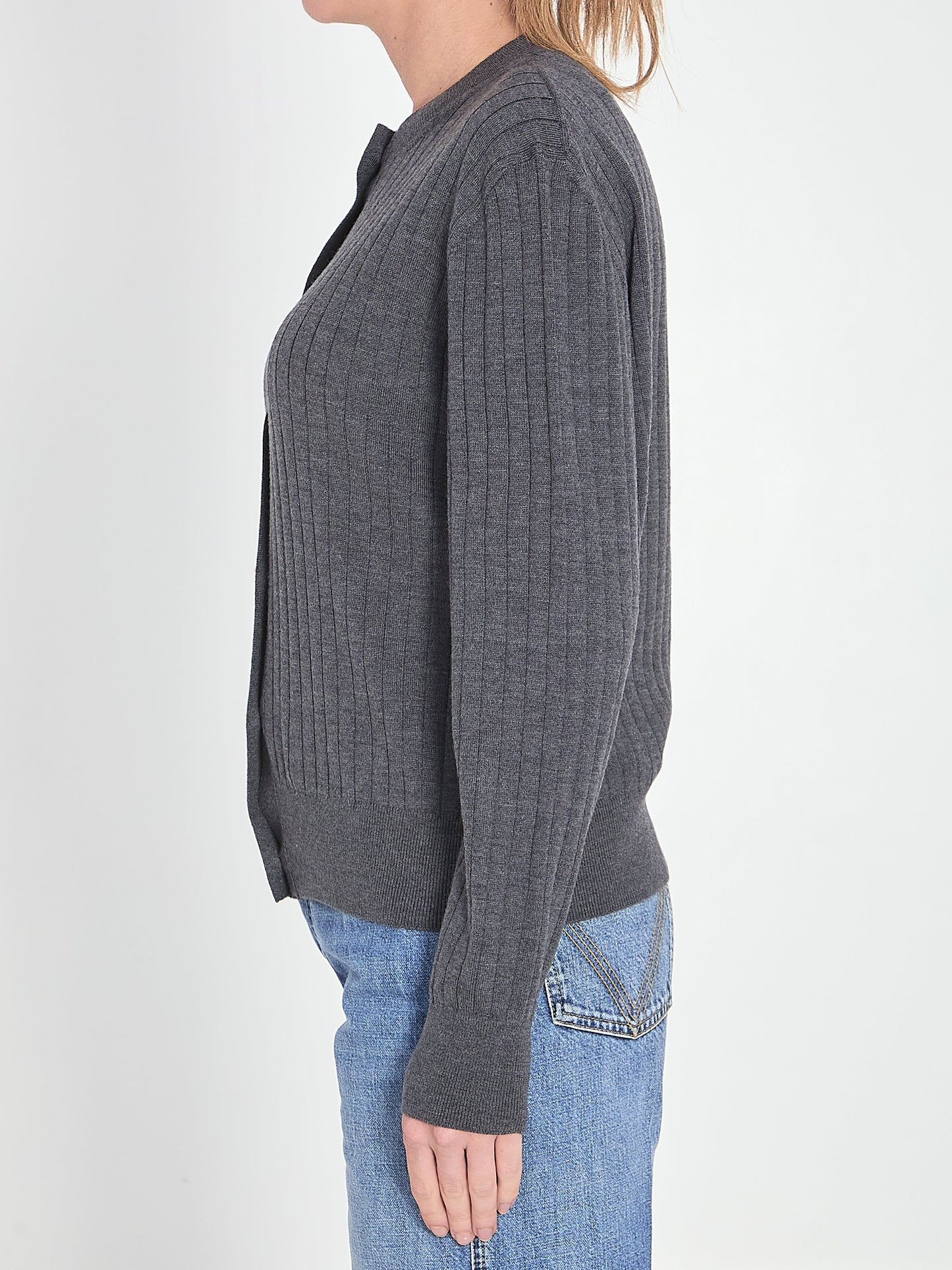 BOTTEGA VENETA Elegant Wool Rib Cardigan for Women