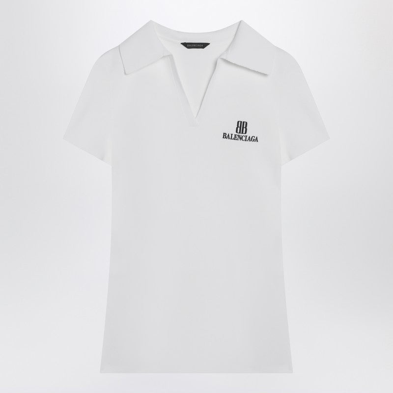 Balenciaga White Short-Sleeve Nano Bb Tank Top Women