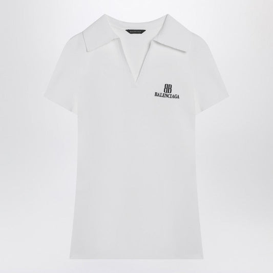 Balenciaga White Short-Sleeve Nano Bb Tank Top Women