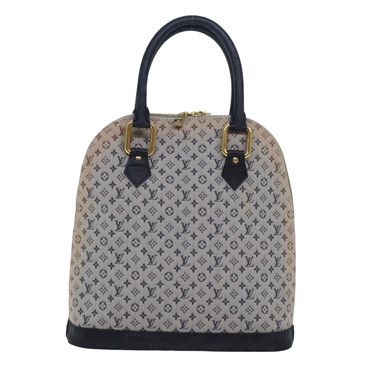 LOUIS VUITTON Monogram Mini Alma Haut Hand Bag Blue M92202 LV 83567