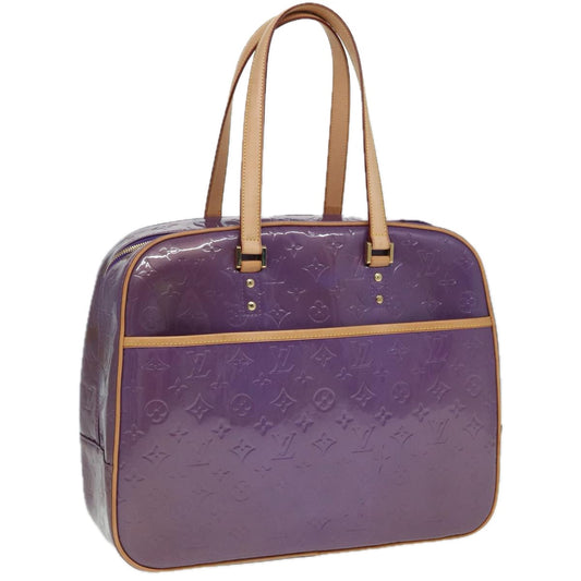 LOUIS VUITTON Monogram Vernis Sutton Hand Bag Purple Viole M91081 LV 83568