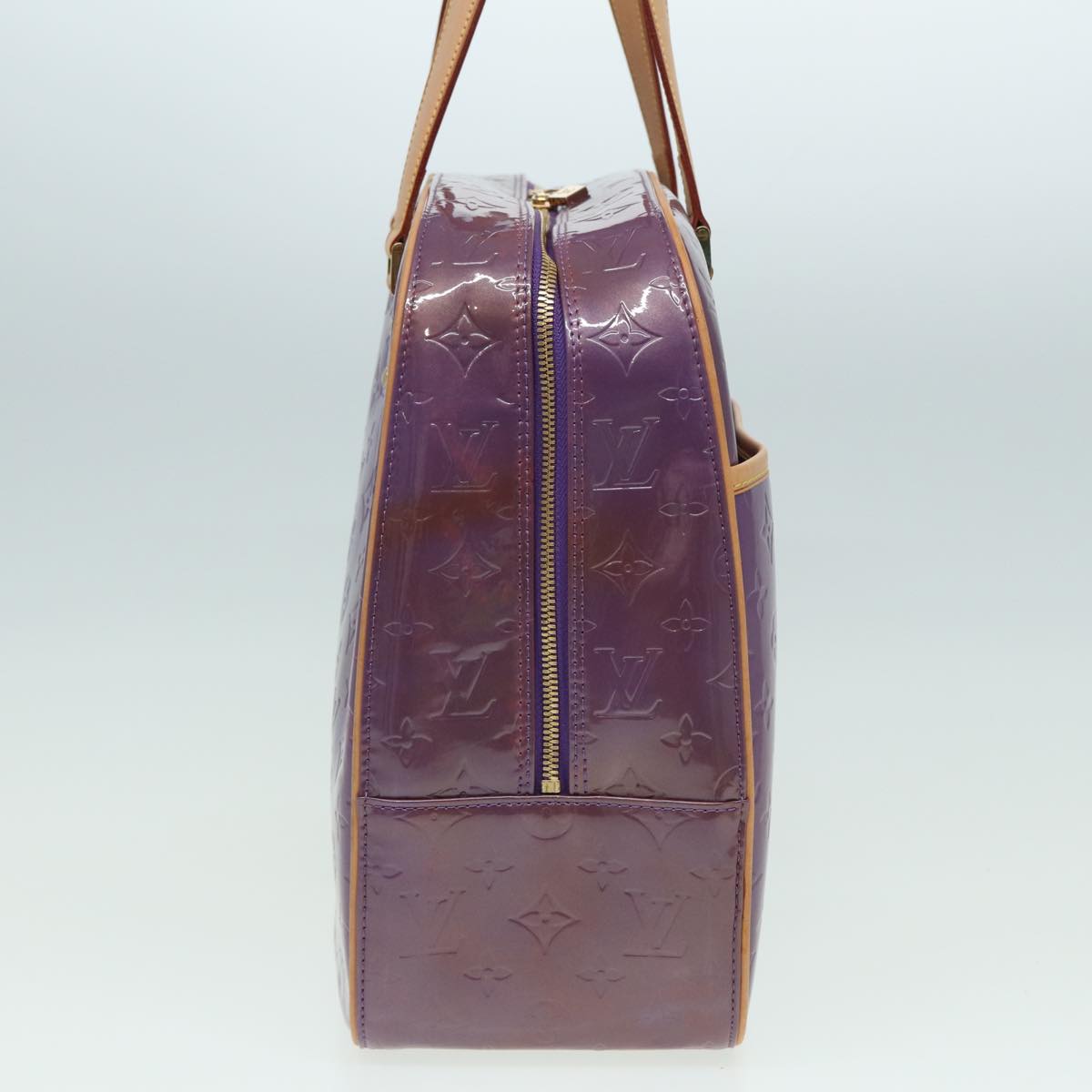 LOUIS VUITTON Monogram Vernis Sutton Hand Bag Purple Viole M91081 LV 83568