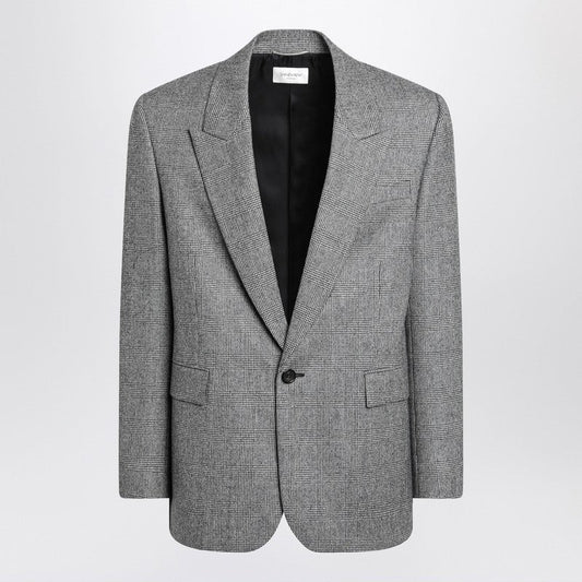 Saint Laurent Gray Jacket In Prince Of Wales Check Men