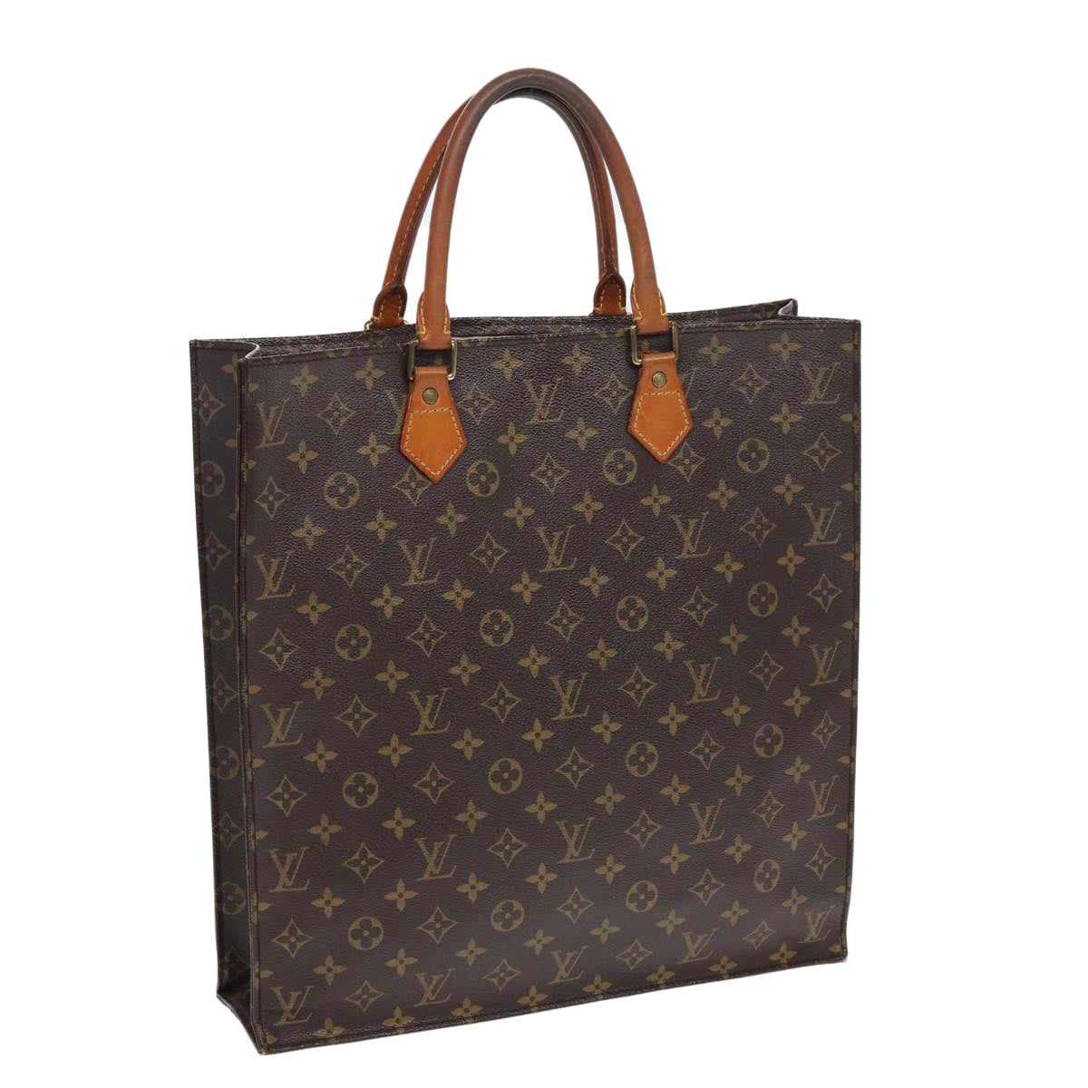 LOUIS VUITTON Monogram Sac Plat Hand Bag M51140 LV 83776