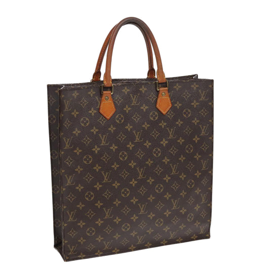 LOUIS VUITTON Monogram Sac Plat Hand Bag M51140 LV 83776