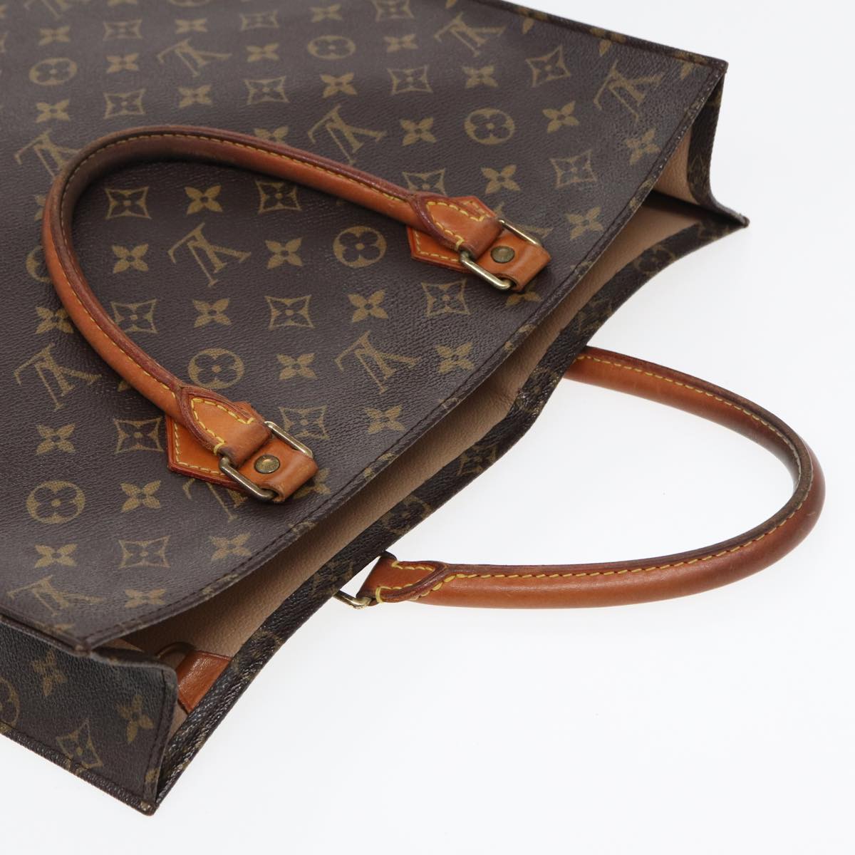 LOUIS VUITTON Monogram Sac Plat Hand Bag M51140 LV 83776