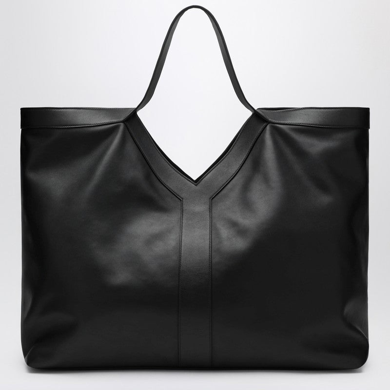 Saint Laurent Maxi Y Tote Bag Black Pebbled Leather Men