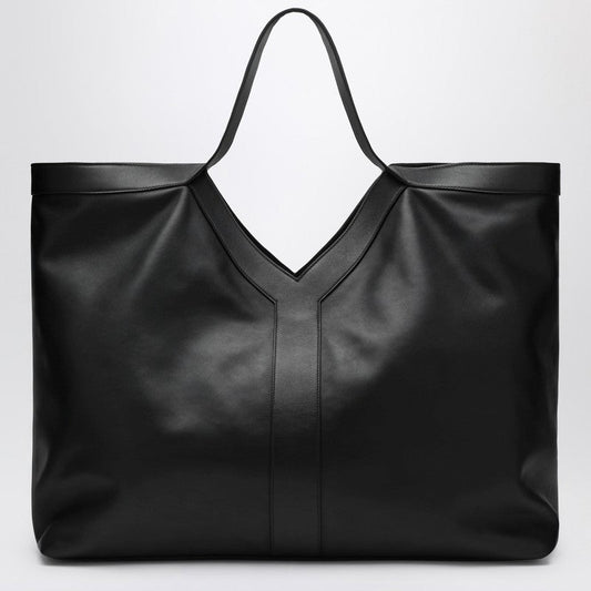 Saint Laurent Maxi Y Tote Bag Black Pebbled Leather Men