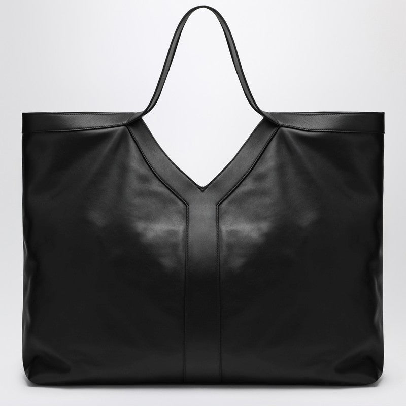 Saint Laurent Maxi Y Tote Bag Black Pebbled Leather Men