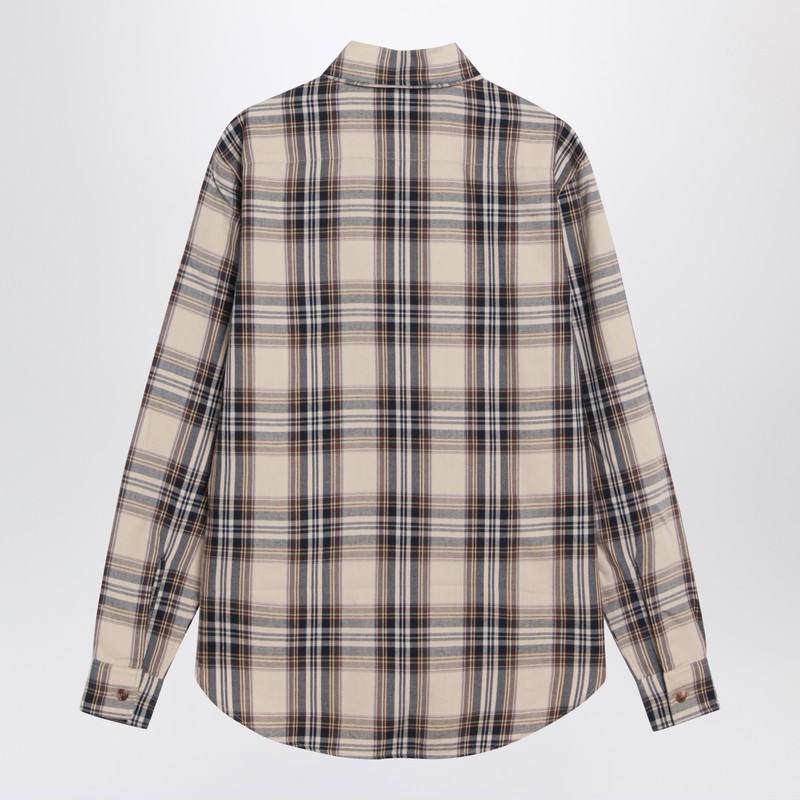 Saint Laurent Cassandre Lavallière Shirt In Tartan Cotton Women