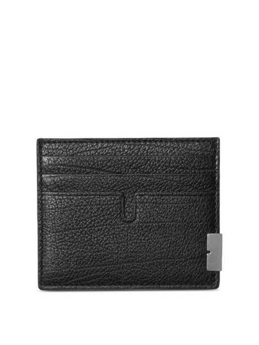 Burberry Grained Leather Card Wallet Black