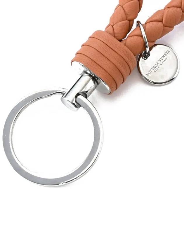 Bottega Veneta Intrecciato Leather Key Holder Coral
