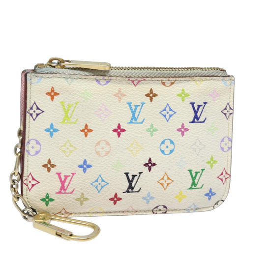 LOUIS VUITTON  Multicolor Pochette ClesNM Coin Purse White M93734 LV 84075