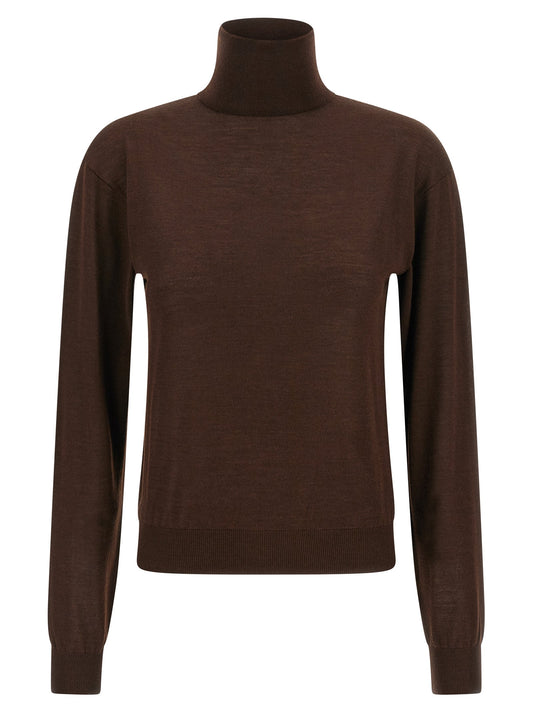 Saint Laurent Women Turtleneck Sweater Dropped Shoulders